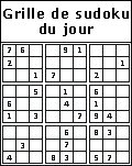 Sudoku du jour. Cliquer sur la grille pour jouer 
